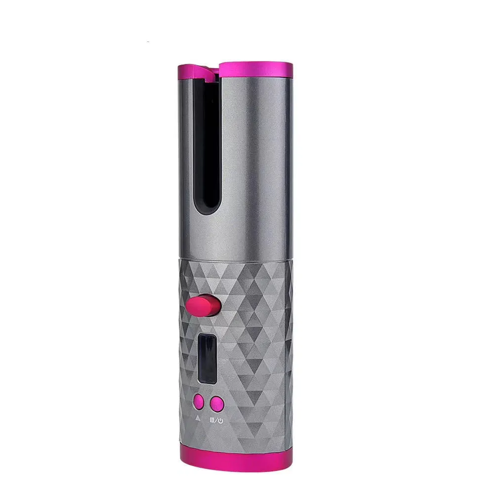 Automatic wireless curling iron with rechargeable battery in black colour