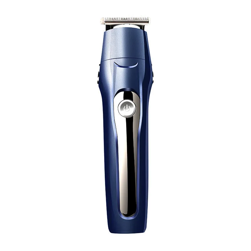 Blue adult multifunctional electric clipper with nose hair attachment and USB charging cable