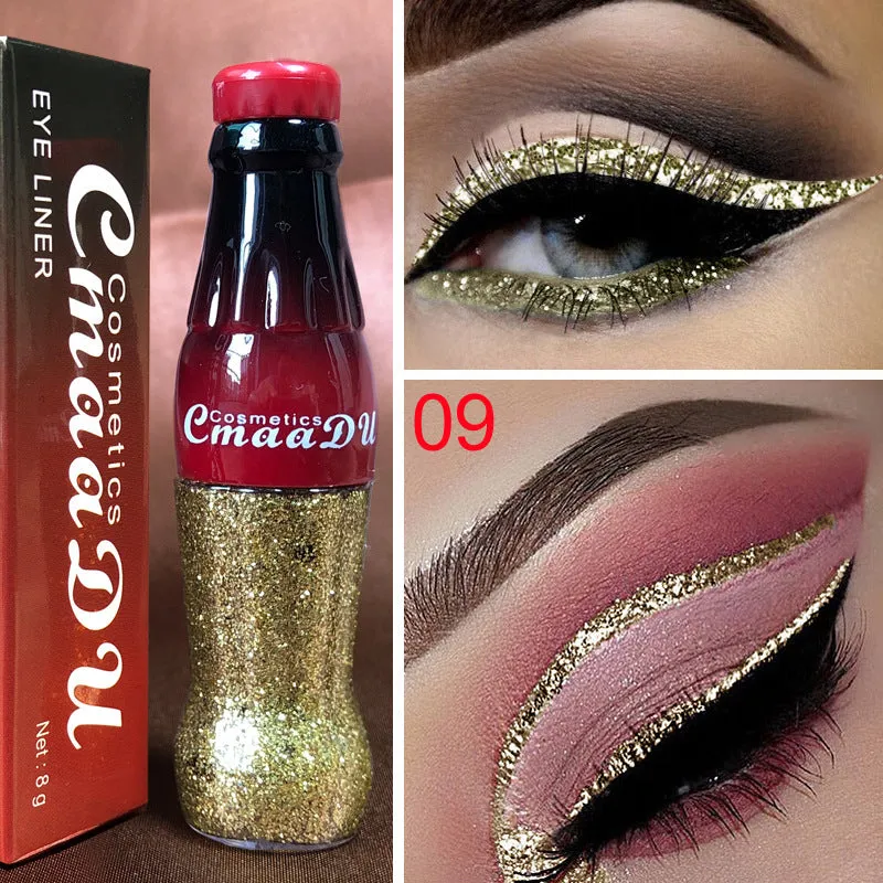 CmaaDu Colour Glitter Liquid Eyeliner in multiple shades, water-resistant liquid glitter formula for precise eye definition