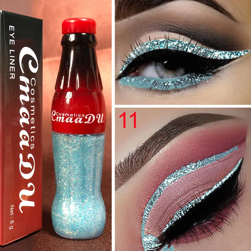 CmaaDu Colour Glitter Liquid Eyeliner in multiple shades, water-resistant liquid glitter formula for precise eye definition