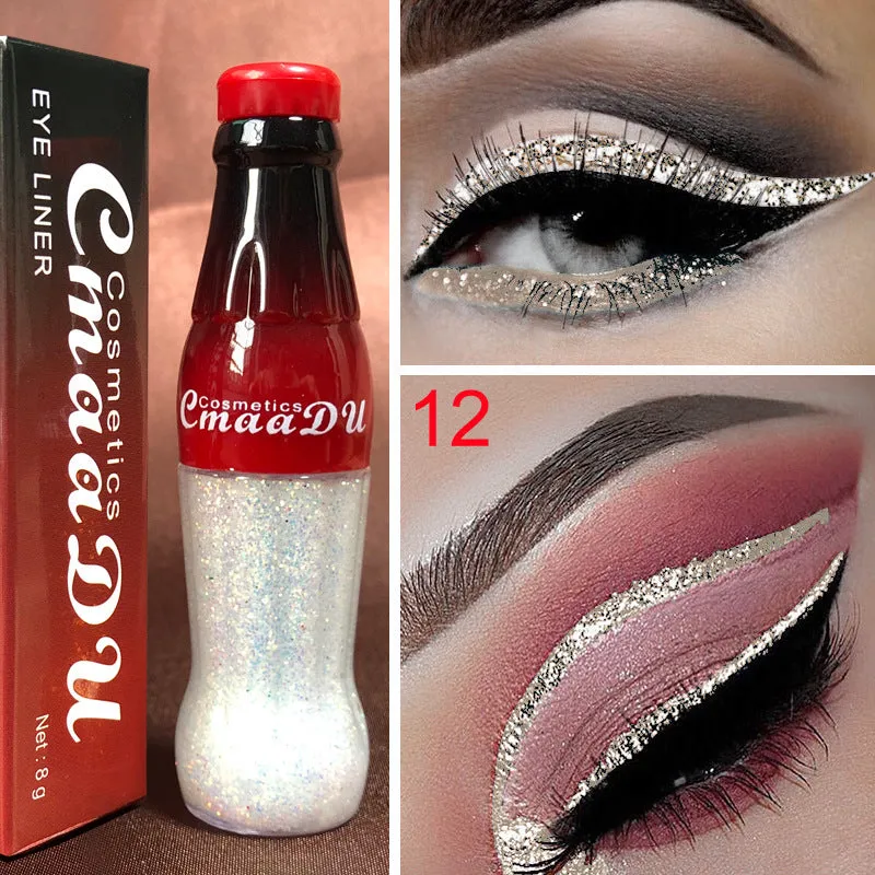 CmaaDu Colour Glitter Liquid Eyeliner in multiple shades, water-resistant liquid glitter formula for precise eye definition