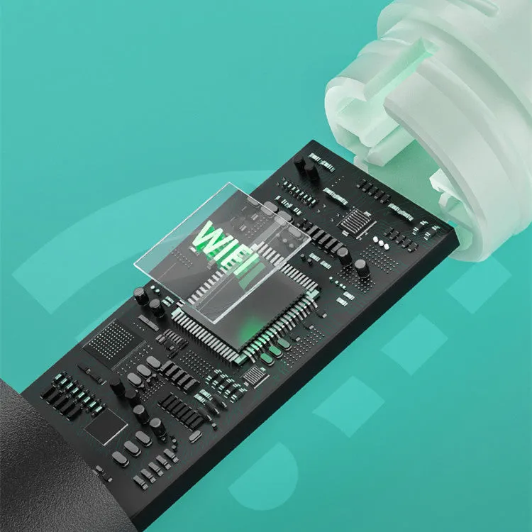 Smart visual ear spoon with 5MP camera, LED light, and silicone ear spoon covers in black