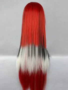 Multicolor Japanese Harajuku Lolita wig 286C in red with layered bangs and synthetic fibre construction