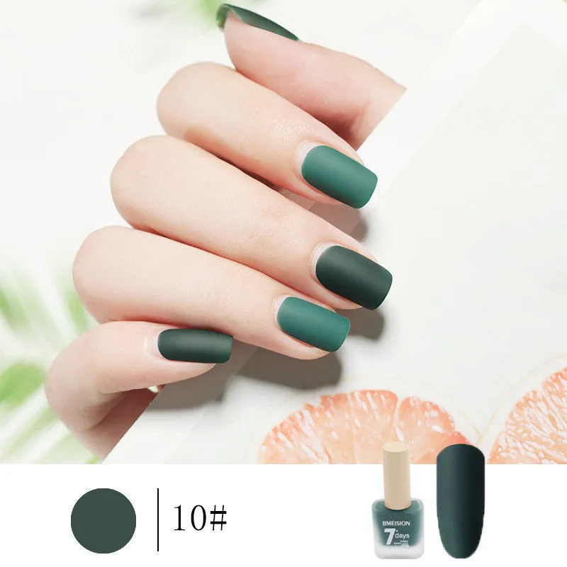 Frosted no-baking quick-drying matte nail polish in 30 colours including nude, wine red, lavender, and grey blue