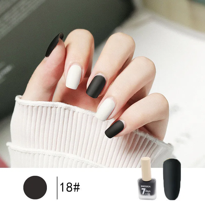 Frosted no-baking quick-drying matte nail polish in 30 colours including nude, wine red, lavender, and grey blue