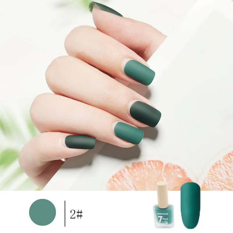 Frosted no-baking quick-drying matte nail polish in 30 colours including nude, wine red, lavender, and grey blue