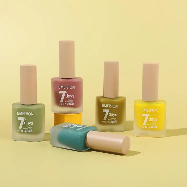 Frosted no-baking quick-drying matte nail polish in 30 colours including nude, wine red, lavender, and grey blue