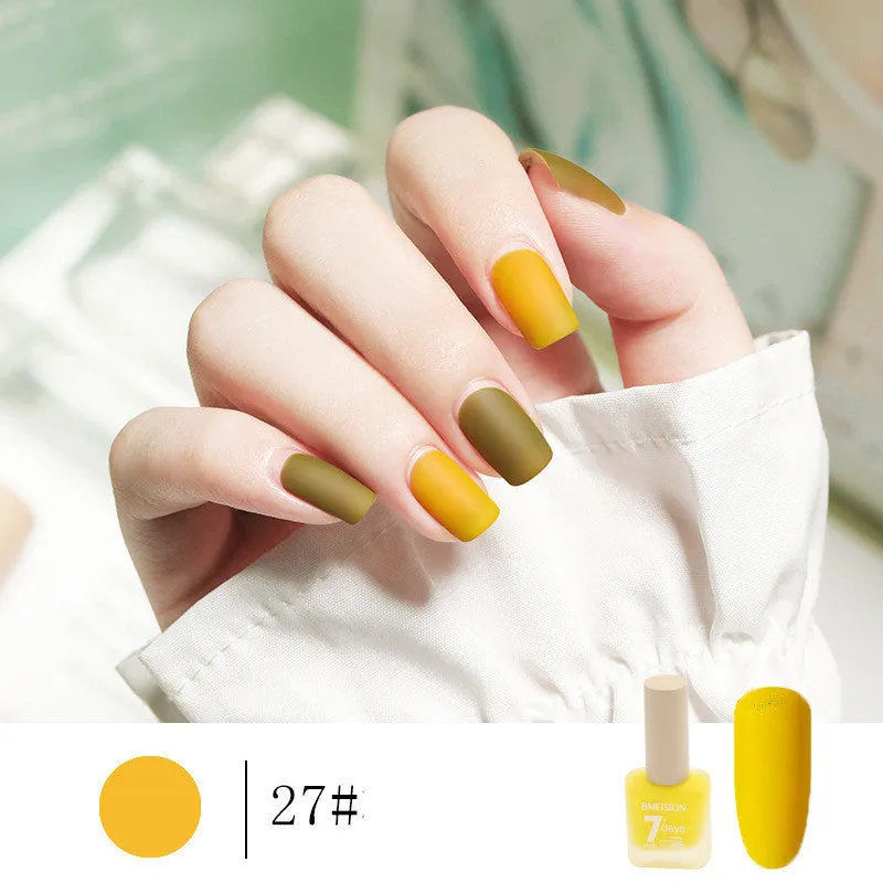 Frosted no-baking quick-drying matte nail polish in 30 colours including nude, wine red, lavender, and grey blue