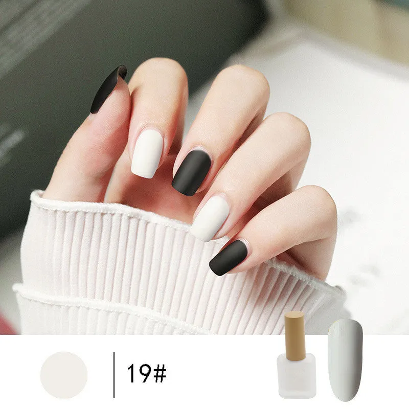 Frosted no-baking quick-drying matte nail polish in 30 colours including nude, wine red, lavender, and grey blue