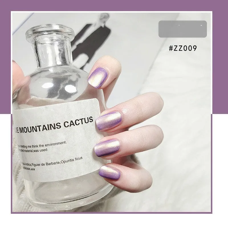 Non-peelable long-lasting pearl polarized glitter nail polish in shades ZZ001 ZZ002 ZZ004 ZZ005 ZZ009 bottle set