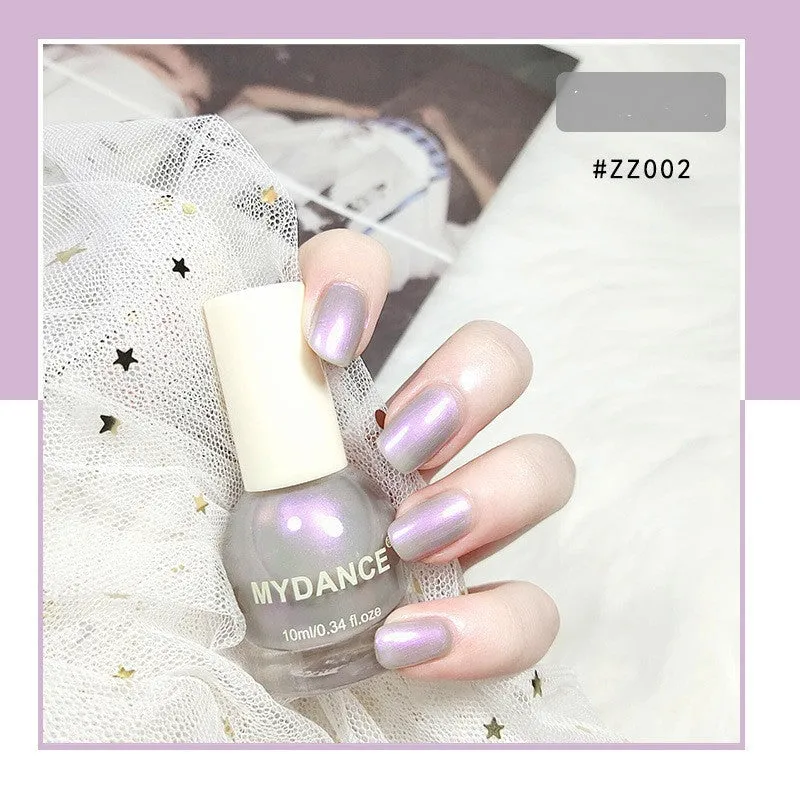 Non-peelable long-lasting pearl polarized glitter nail polish in shades ZZ001 ZZ002 ZZ004 ZZ005 ZZ009 bottle set