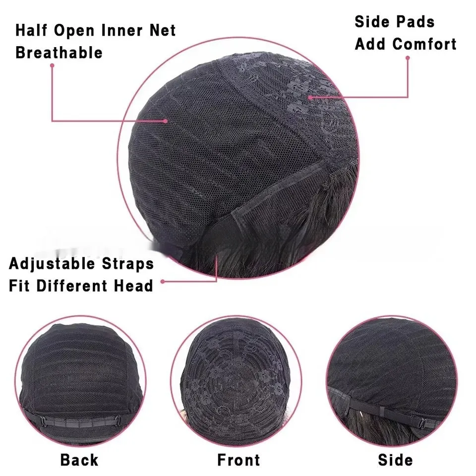 Women's natural colour full lace human hair wig on a stand, showing long length and full lace cap.