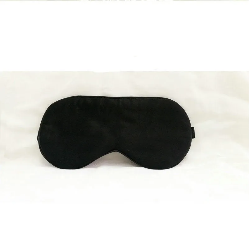 Silk eye mask with ice cube design in black, lightweight 20g sleep blindfold