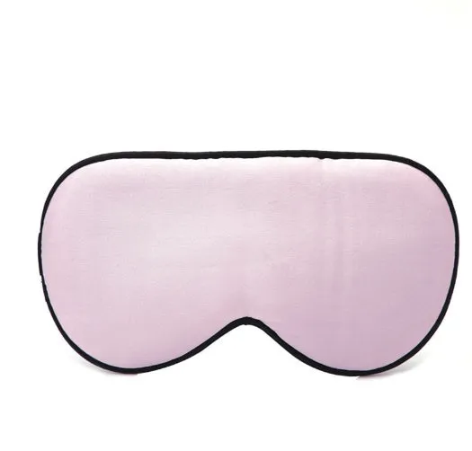 Silk eye mask with ice cube design in black, lightweight 20g sleep blindfold