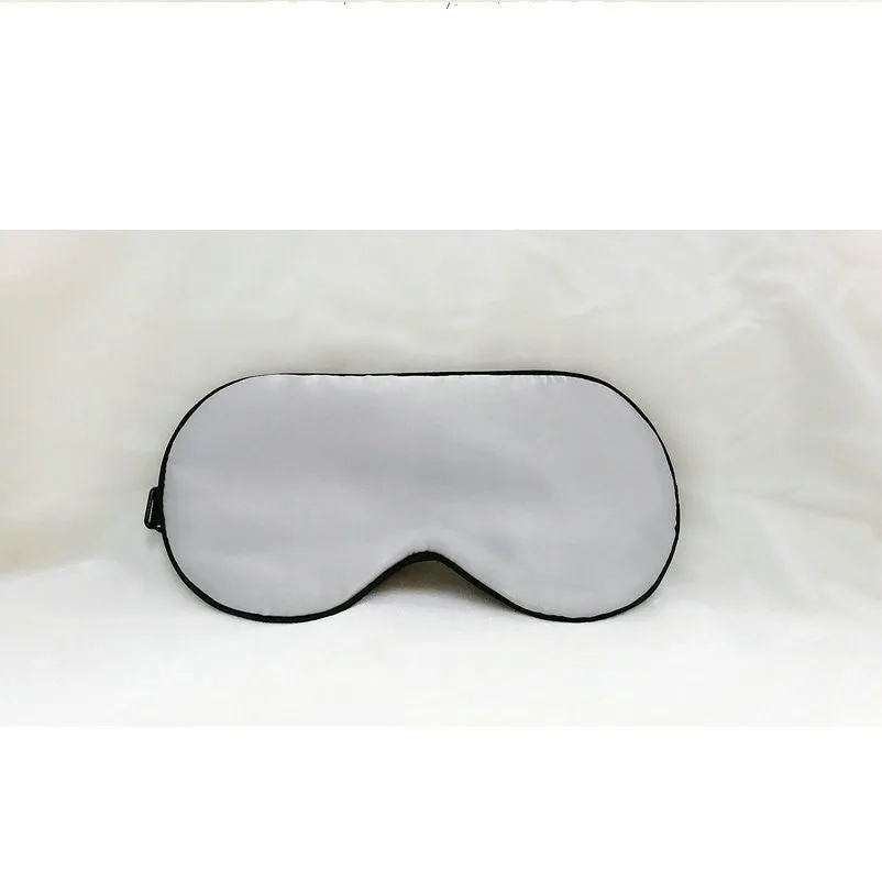 Silk eye mask with ice cube design in black, lightweight 20g sleep blindfold