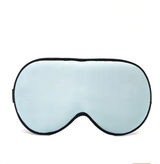 Silk eye mask with ice cube design in black, lightweight 20g sleep blindfold