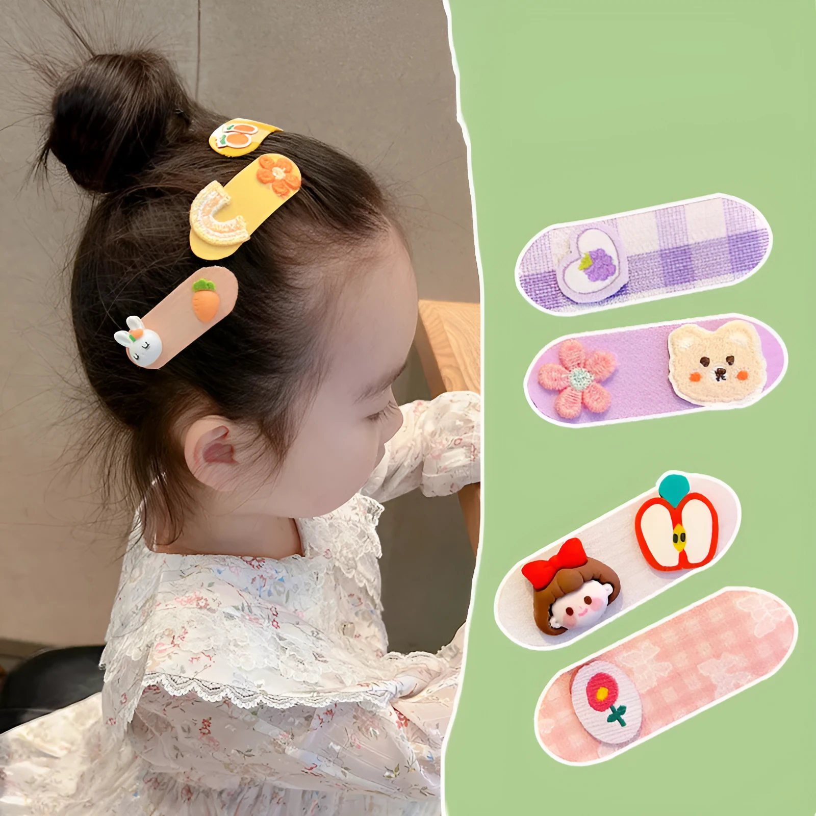 Baby bangs broken hair velcro finish fabric hair hoop in pink princess colour