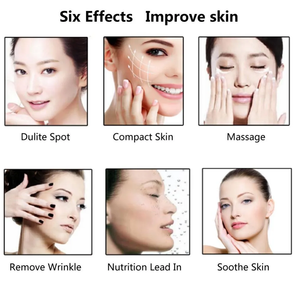 Electric facial massager in white: ultrasonic and ionic skin firming device with wrinkle removal function, approx 15cm long