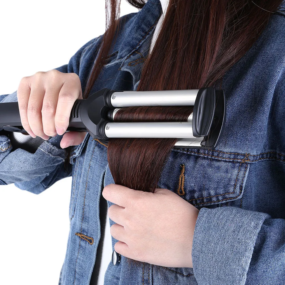 Short hair curling iron with black ceramic barrel 16-20mm and 10 heat settings