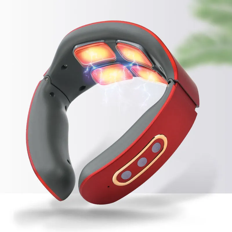 Smart shoulder and neck massager with PC and silica gel construction and multiple head options