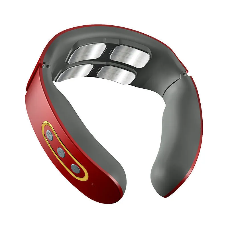 Smart shoulder and neck massager with PC and silica gel construction and multiple head options