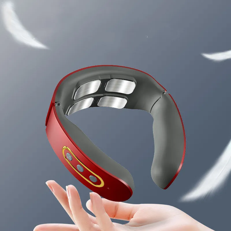 Smart shoulder and neck massager with PC and silica gel construction and multiple head options
