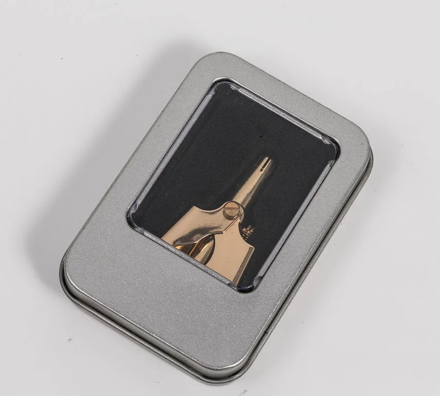 Stainless steel nose hair trimmer with round knife edge 0.65cm body height 4.5cm in matte finish