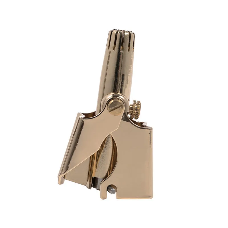 Stainless steel nose hair trimmer with round knife edge 0.65cm body height 4.5cm in matte finish