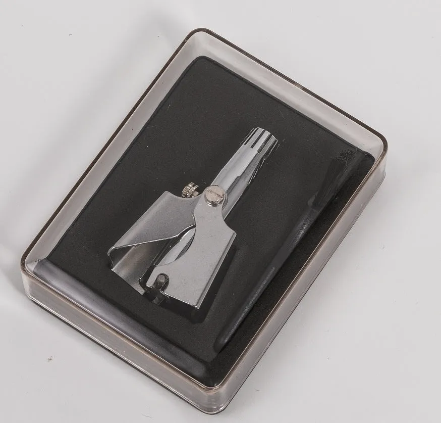Stainless steel nose hair trimmer with round knife edge 0.65cm body height 4.5cm in matte finish