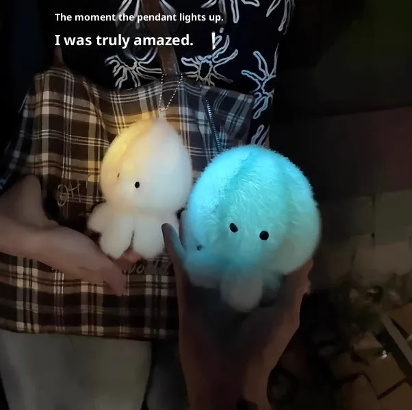 LED light-up glowing plush bear pillow toy 30cm super soft short plush blue yellow colour options