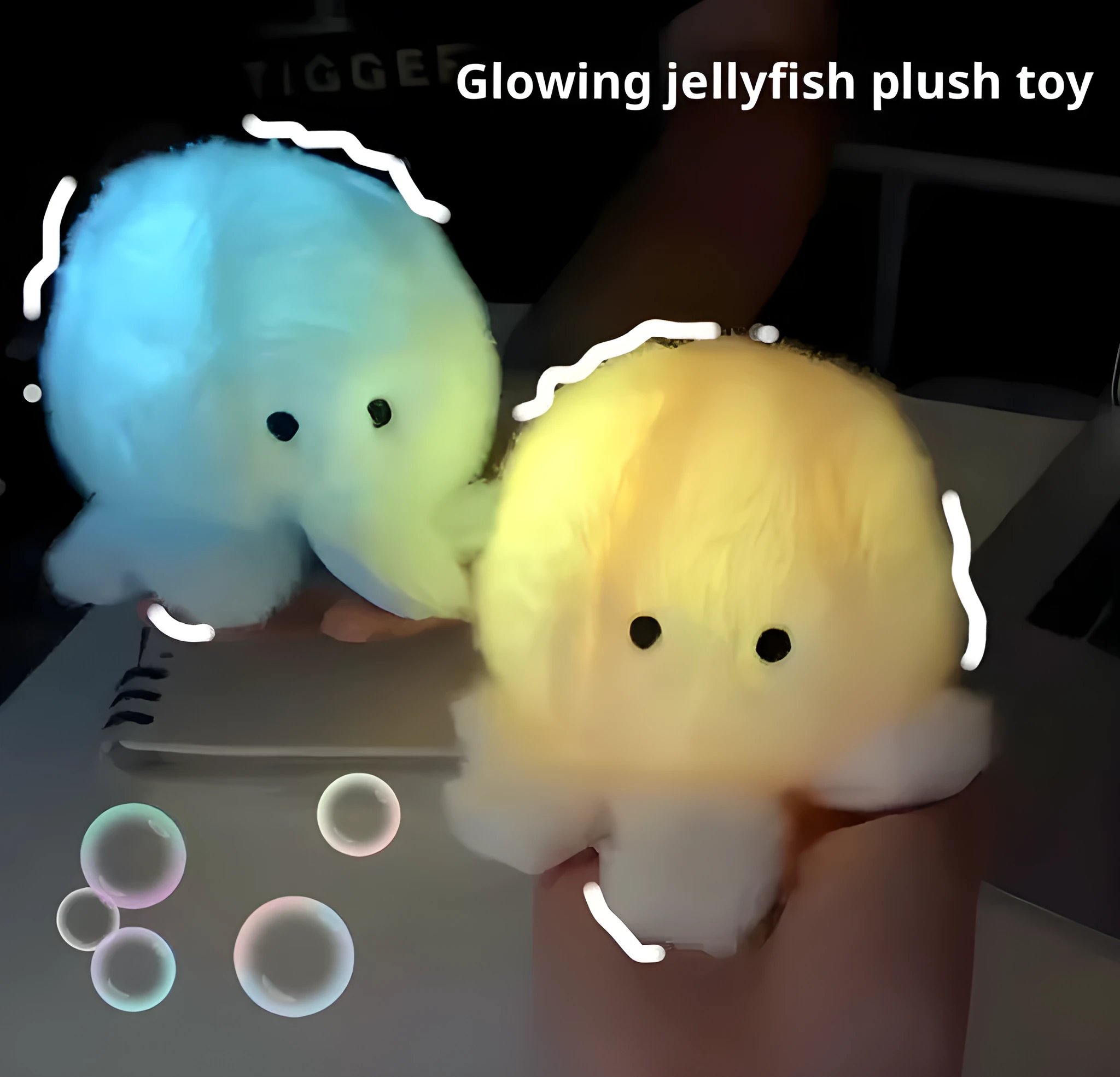 LED light-up glowing plush bear pillow toy 30cm super soft short plush blue yellow colour options