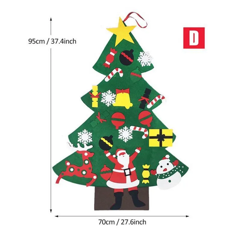 Felt Christmas tree and snowman holiday decoration in multiple styles for festive wall art