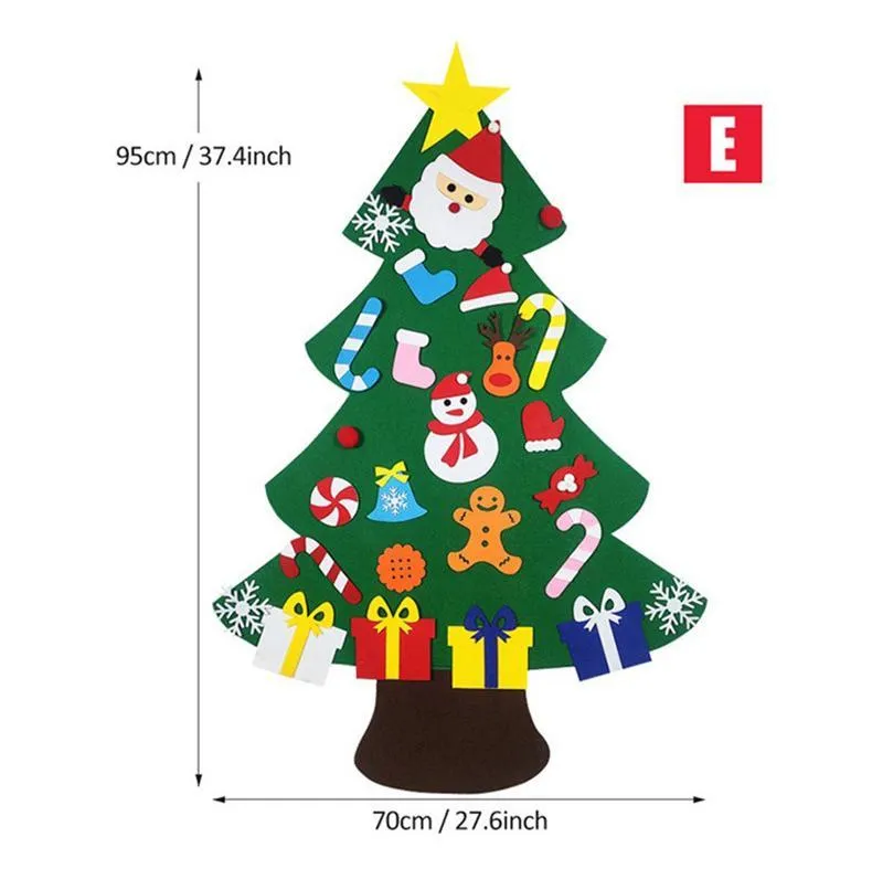 Felt Christmas tree and snowman holiday decoration in multiple styles for festive wall art