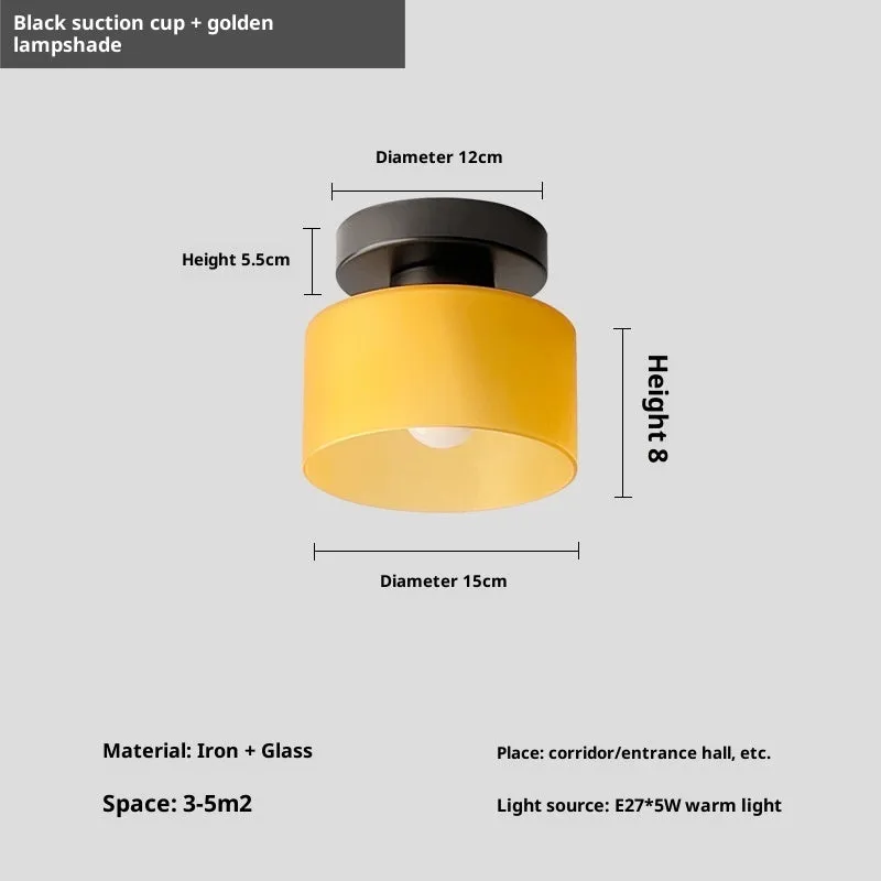Creative mid-ancient Nordic ceiling lamp with black suction cup and dark green colour option for corridor entrance