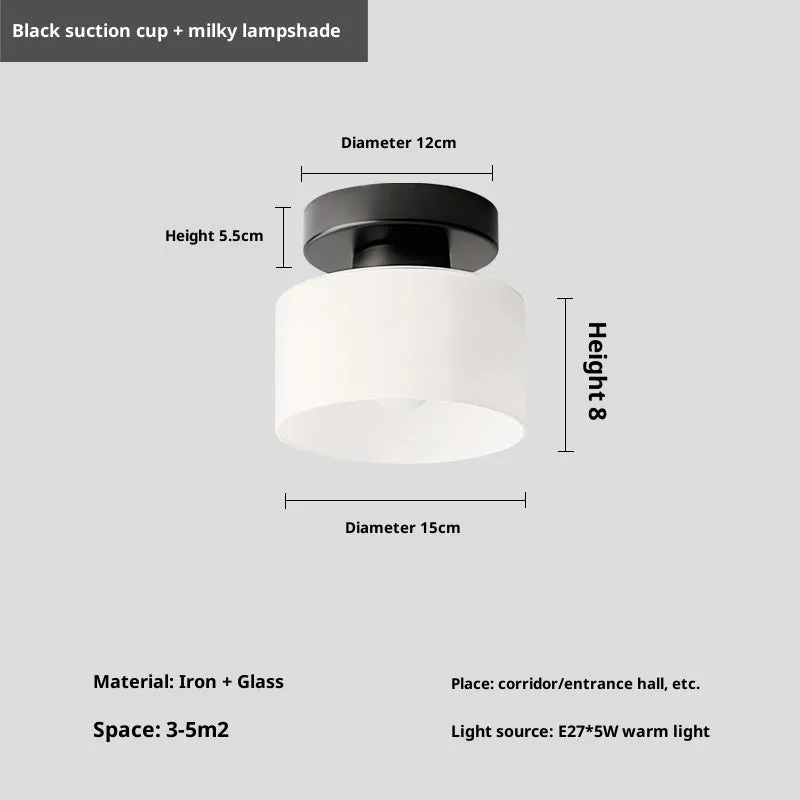 Creative mid-ancient Nordic ceiling lamp with black suction cup and dark green colour option for corridor entrance