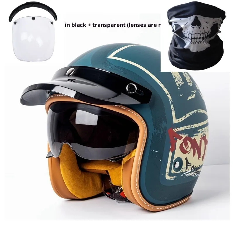 Motorcycle helmet with built-in goggles for electric commuting in ABS material