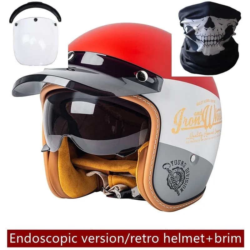 Motorcycle helmet with built-in goggles for electric commuting in ABS material