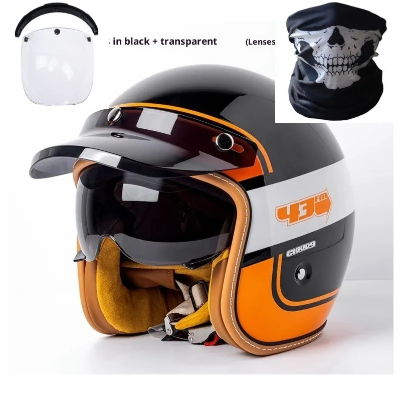 Motorcycle helmet with built-in goggles for electric commuting in ABS material