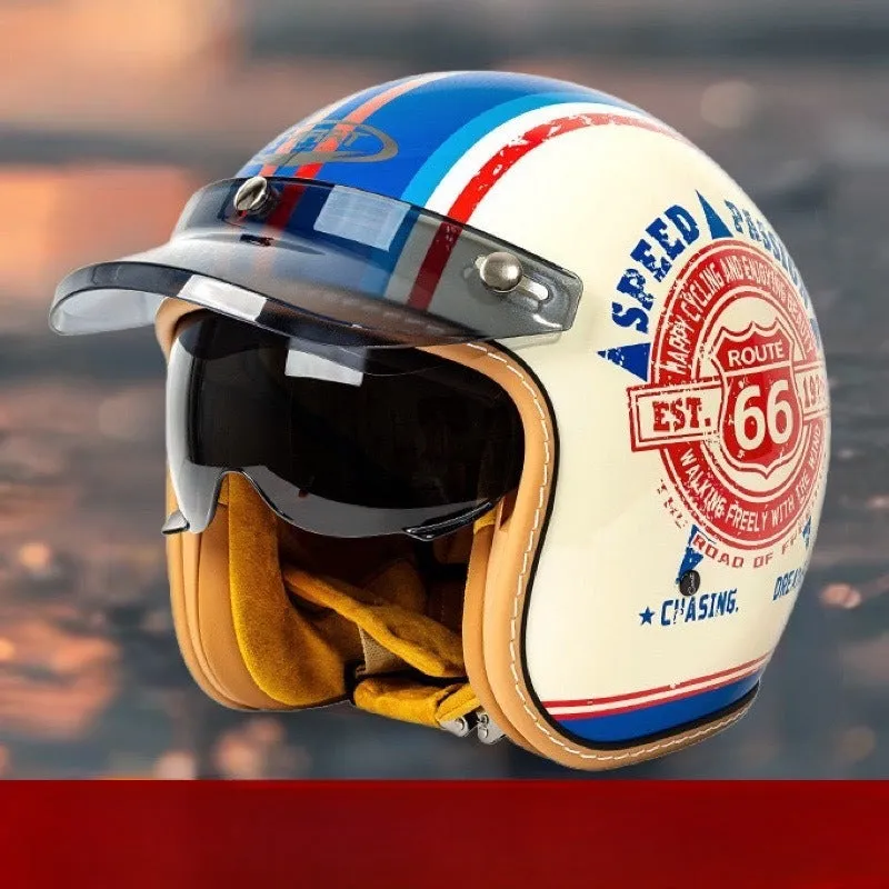 Motorcycle helmet with built-in goggles for electric commuting in ABS material
