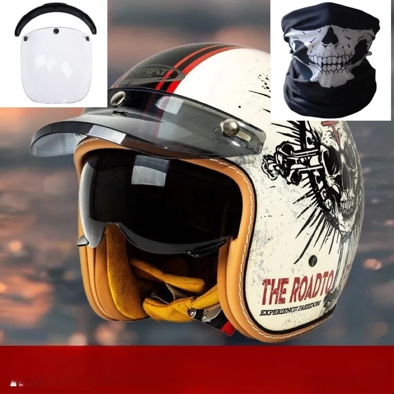 Motorcycle helmet with built-in goggles for electric commuting in ABS material