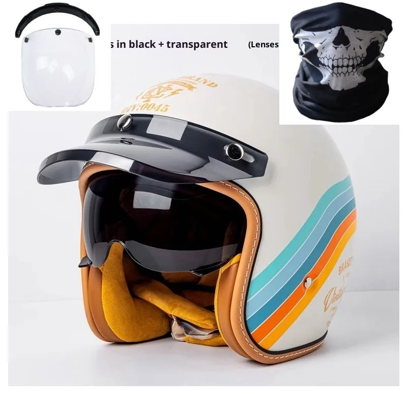 Motorcycle helmet with built-in goggles for electric commuting in ABS material
