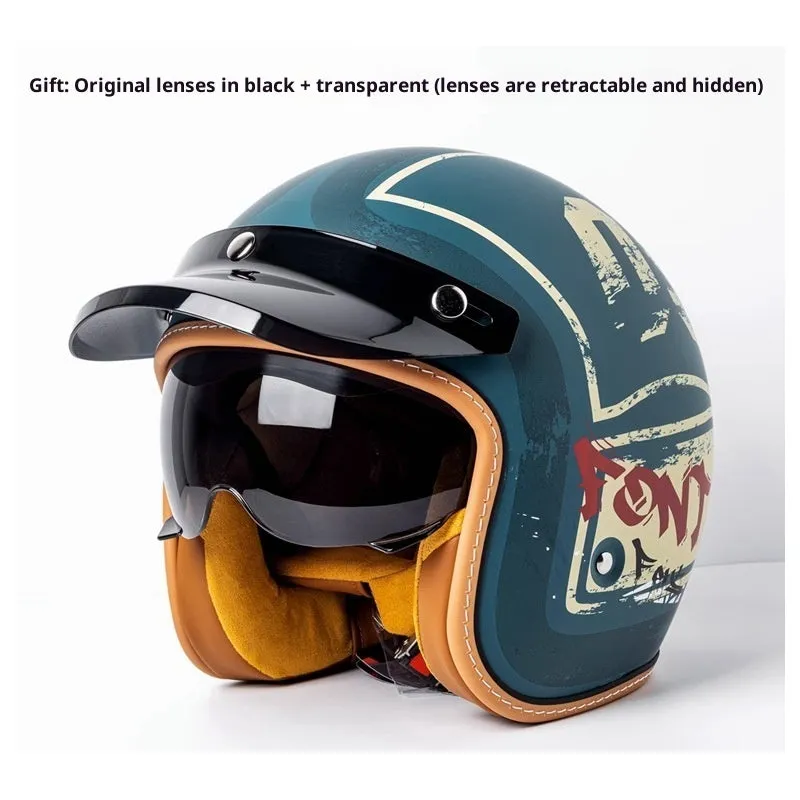 Motorcycle helmet with built-in goggles for electric commuting in ABS material