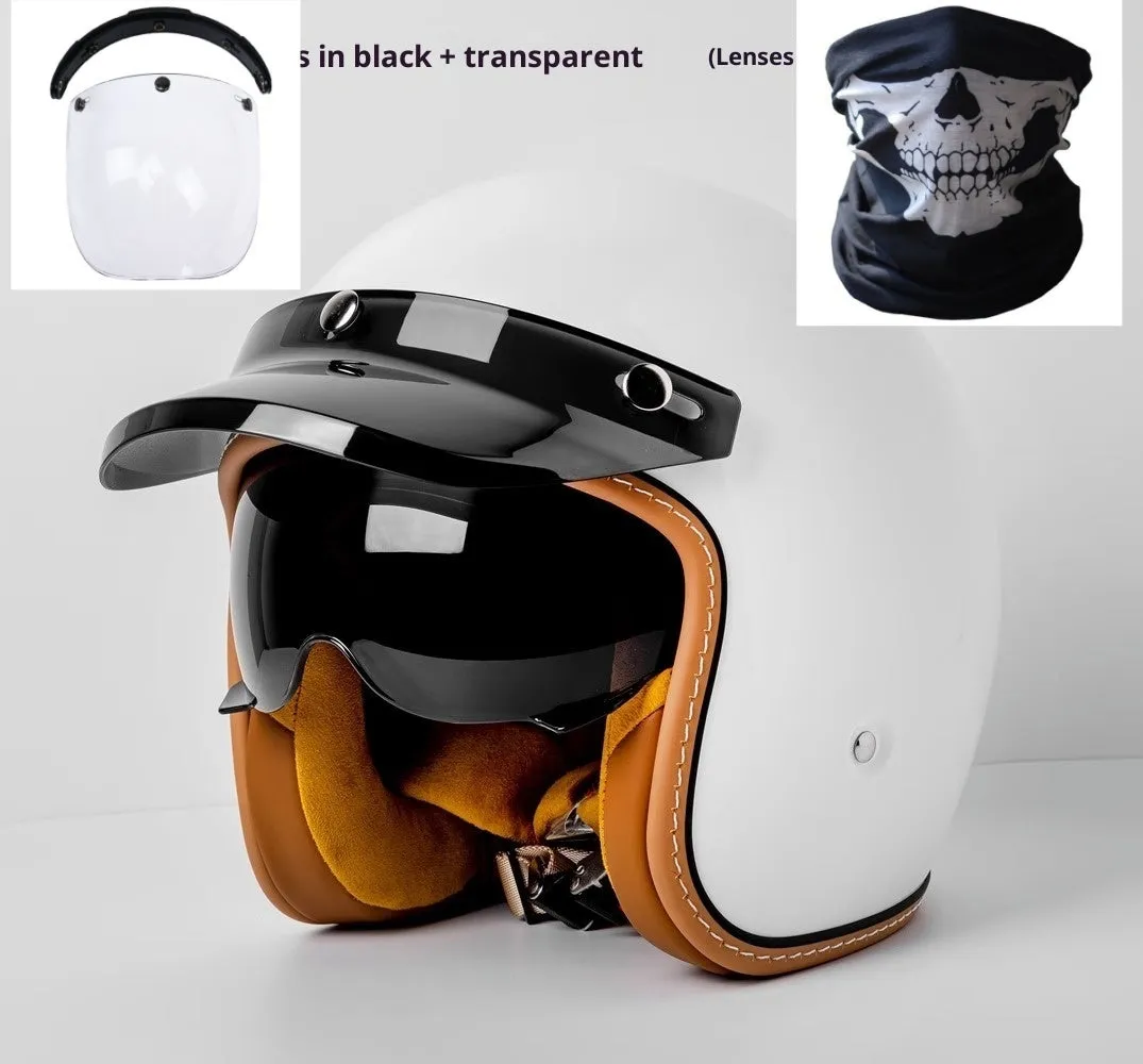 Motorcycle helmet with built-in goggles for electric commuting in ABS material