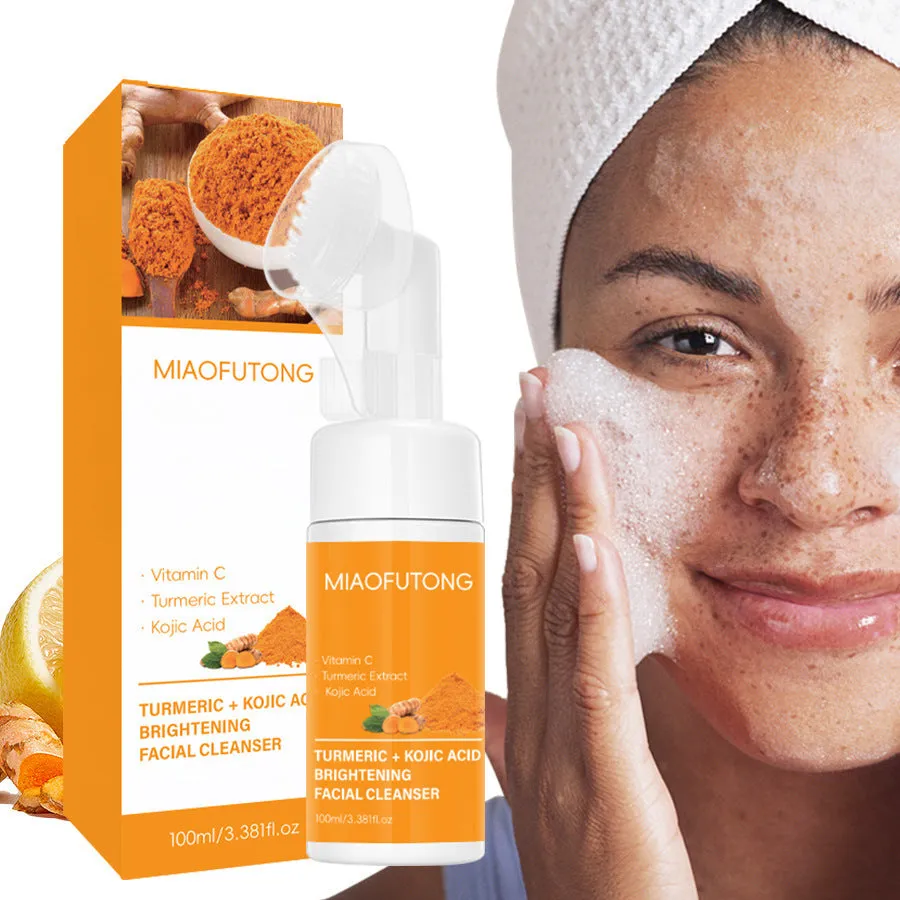 Turmeric Cleansing Mousse and Facial Cleaning Pad 30 piece set with ginger soap.