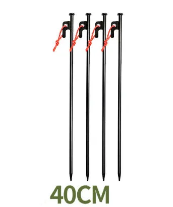 Black wooden canopy tent windproof stakes in various sizes for outdoor ground anchoring