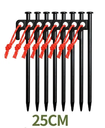 Black wooden canopy tent windproof stakes in various sizes for outdoor ground anchoring