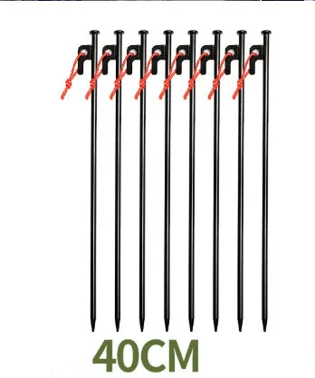 Black wooden canopy tent windproof stakes in various sizes for outdoor ground anchoring