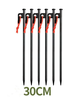Black wooden canopy tent windproof stakes in various sizes for outdoor ground anchoring