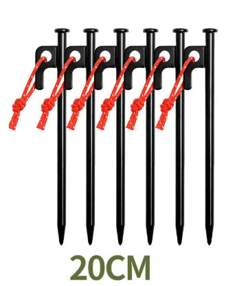 Black wooden canopy tent windproof stakes in various sizes for outdoor ground anchoring