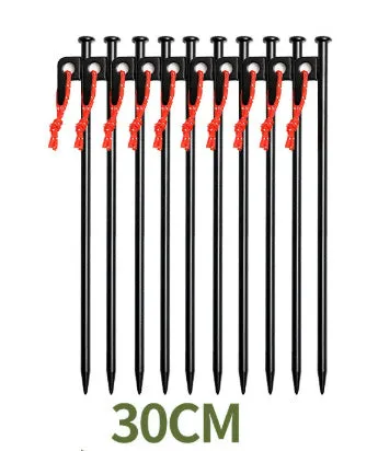 Black wooden canopy tent windproof stakes in various sizes for outdoor ground anchoring